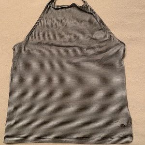 Black & white striped crop top